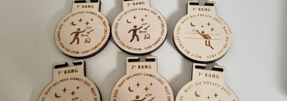 Photo résultat final médailles Nuit du Volley & Nuit des Poly-Games